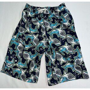 OP Ocean Pacific Board Shorts Boys Extra Large 14 16 Swim Trunks Blue Sharks